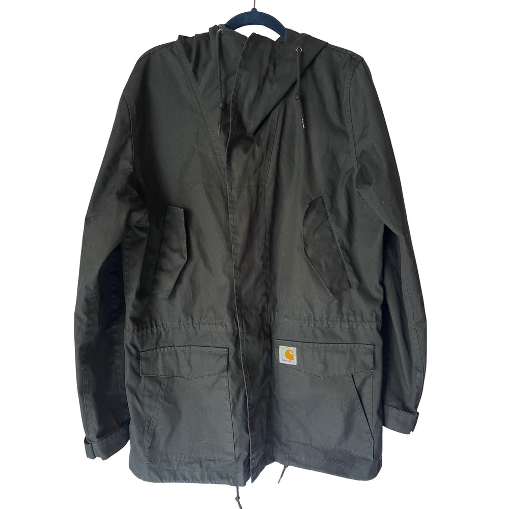 Carhartt WIP Mens Battle Parka Black Hooded Utility Jacket I017798 Size M